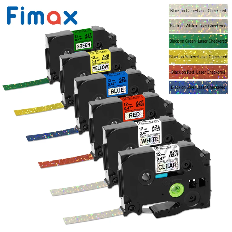 Fimax 1 шт. узорная лента TZ231 Tze-231 12 мм лента для маркировки совместима с принтером Brother p-touch Tze-335 Tze335 TZe131 для PT-D210