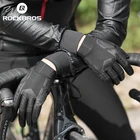 Велосипедные перчатки ROCKBROS, ветрозащитные, дышащие, для мужчин и женщин, с закрытыми пальцами, велосипедные, Нескользящие, амортизирующие