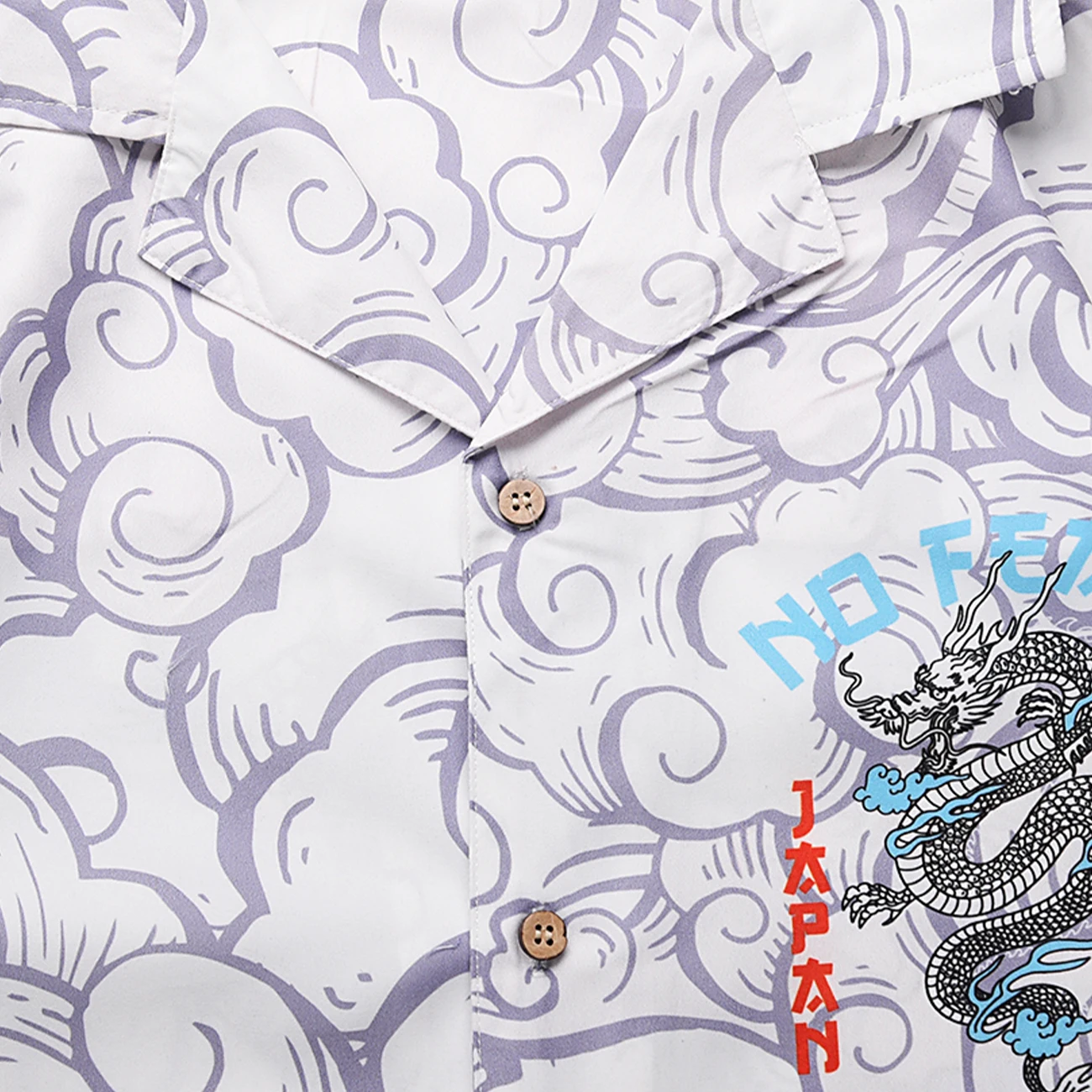 Мужские рубашки с коротким рукавом в стиле хип хоп принтом облачного дракона