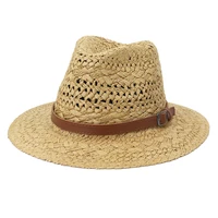 2021 summer womens boater beach hat wide side female casual panama hat lady classic flat bowknot straw sun hat women fedora