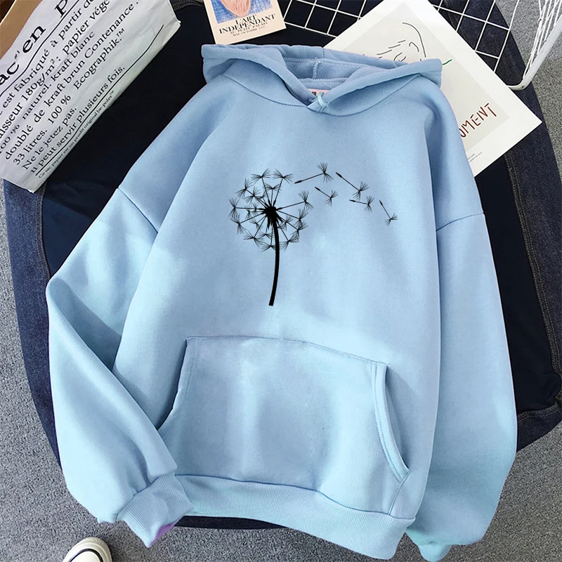 

Autumn New Harajuku Kpop Women's Dandelion Hoodie Long Sleeve Top Fashion Casual Sports Shirt Ladies Clothing Solid Color Hoodie