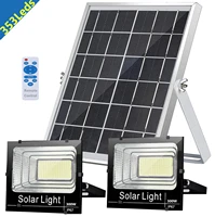 300w led upgraded 353 leds solar flood lights outdoor ip67 waterproof 6500k auto onoff with remote for yard garden path patio