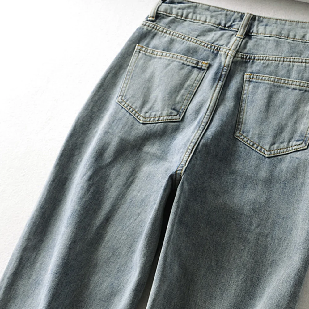 

Jeans for Women Hightwaist Denim Wide Leg Pant Loose Streetwear Trouser Cotton Cargo Pant Korean Top Quality Straight Jean Fall