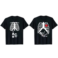 skeleton maternity shirt baby boy x ray matching couples set beer tee funny hipster husband and wife short sleeves t shirt