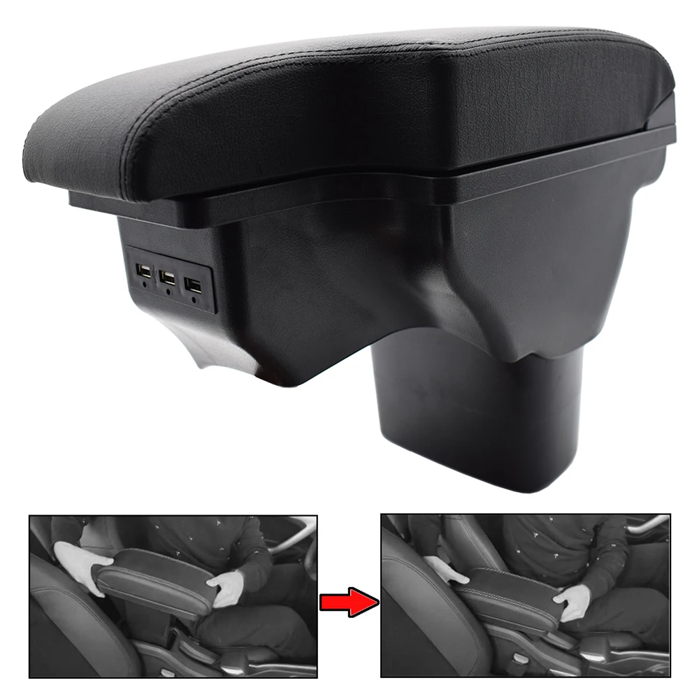 Подлокотник с новый ящик для хранения USB Nissan Juke ESQ 2011-2019 черный кожаный