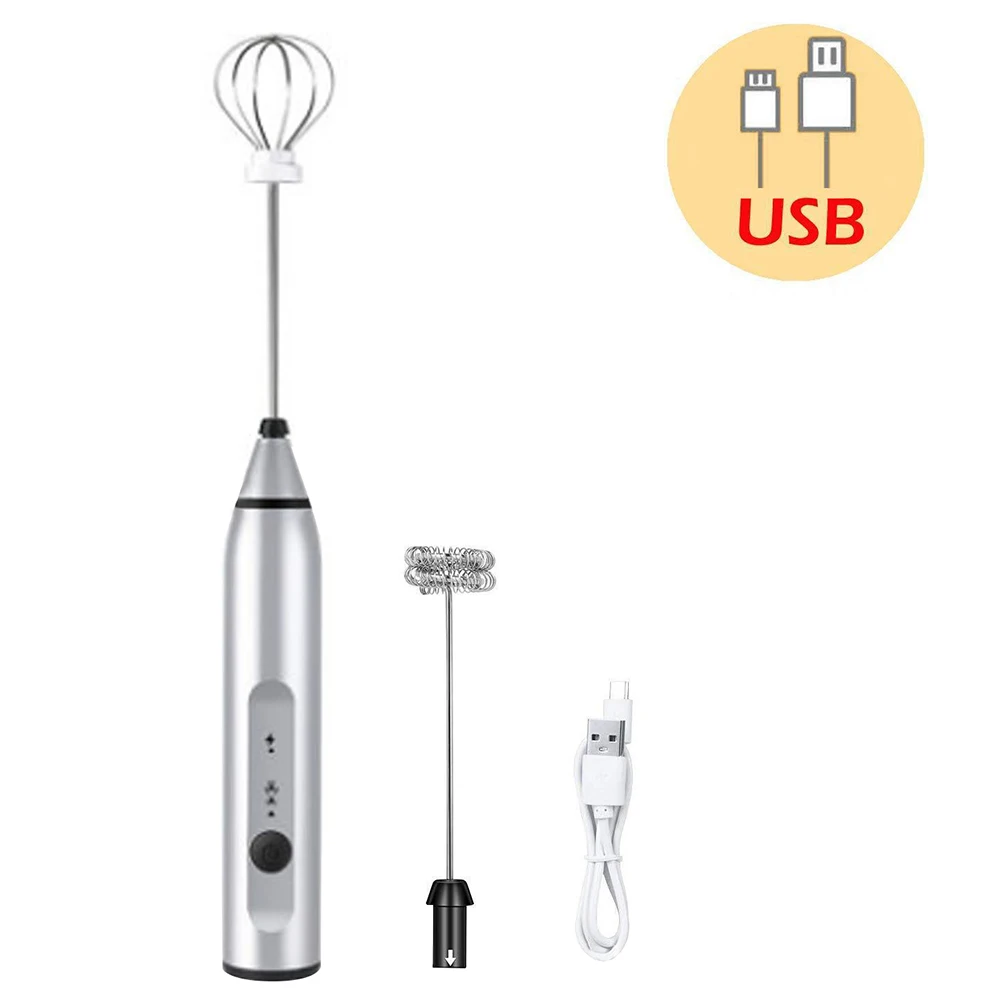 

BalleenShiny Electric Stirrer With USB Rechargeable 3 Speeds Milk Whisk 2 In 1 Egg Beater Perfect For Coffee Latte Cappuccino