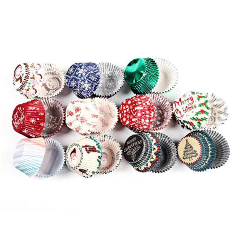 125Pcs Xmas Elk Muffin Cupcake Paper Cup For Christmas Party Caissette Cuisson Cases Liner Baking | Дом и сад