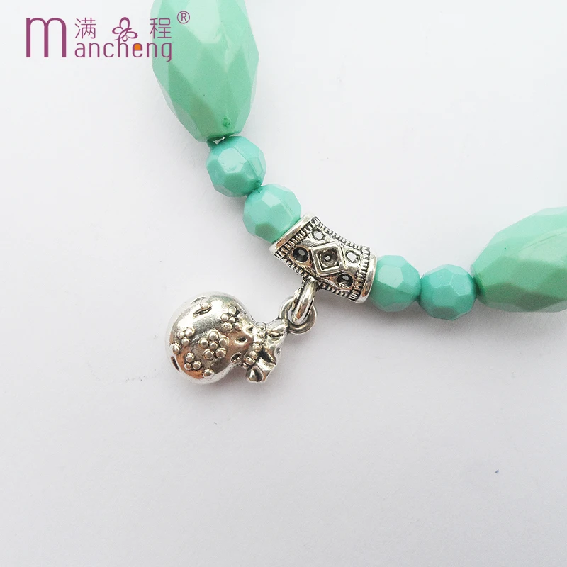 Тики щупальца многоугольник акриловый пластик синий браслет-подвеска женский