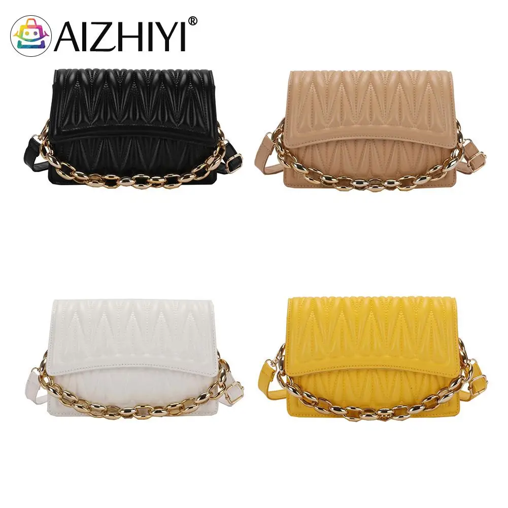 

Lady Baguette Bags Mini PU Leather Shoulder Bags for Women Fashion Woven Ruched Designed Handbags Female Travel