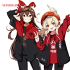 VEVEFHUANG Kосплей Game Genshin Impact Косплей Костюм Толстовка с капюшоном Аниме Спортивная куртка бархатный топ Klee геншин импульт