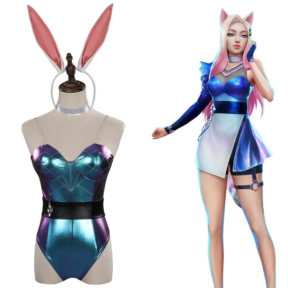 Костюм для косплея LoL Ари KDA платье Банни девочек комбинезон наряды карнавальный