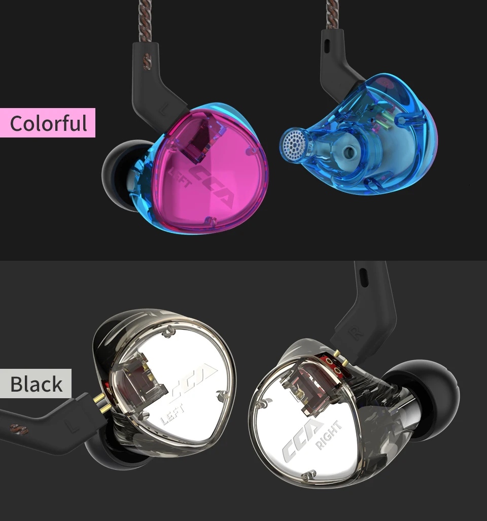 CCA C04 1BA+ 1DD гибридные наушники в ухо HIFI DJ монитор для бега спортивные наушники гарнитура вкладыши с съемным обновленным кабелем