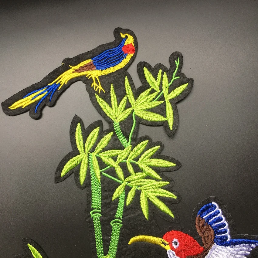 1 шт. патчи для одежды больших размеров из зеленого бамбука с вышивкой растений