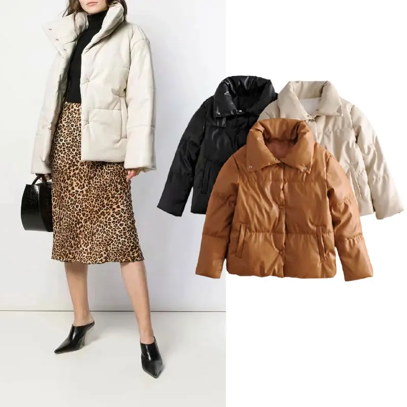 

PPYQYKX Za women's jacket autumn and winter 2021 parka coat new fashion simple multicolor cotton warm coat casual street parka