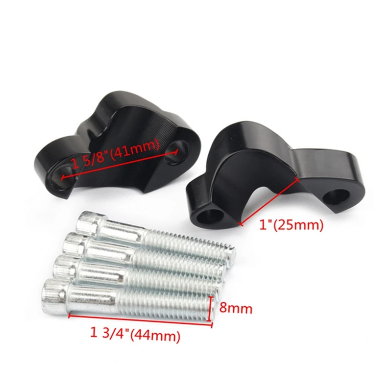 

2inch Handlebar Riser Spacer Kit 1inch Bar Heighten Block Extension Kit for Sportster 48 XL 1200X 1200XS 2010-2017