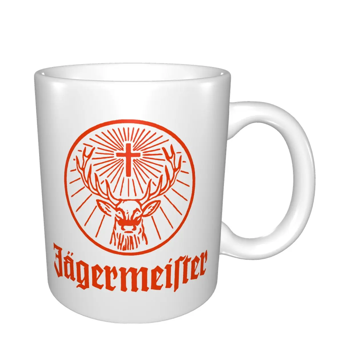 Jagermeister German Logo Mug Coffee Cup Sakura Glass Wooden Cover Sublimation Products | Mugs
