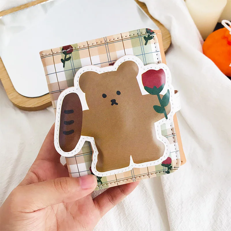 

Kawaii Cartoon Print Mini Wallet Cute Tri-fold PU Fashion Coin Purse Card Holders For Women Designer Money Bag For Girls