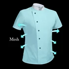 Рубашка шеф-повара унисекс, дышащая сетчатая кофта с короткими рукавами, унисекс, для кухни, суши, рабочая одежда