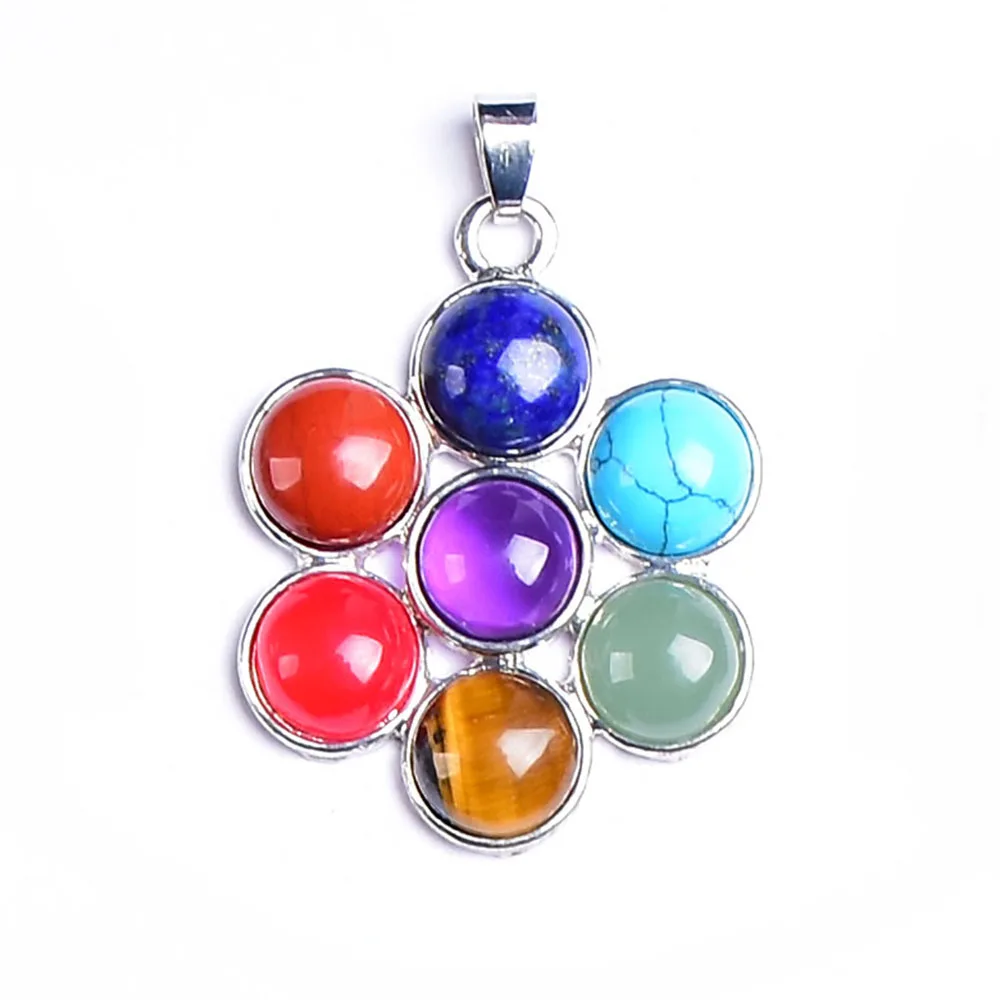 Кулон из натурального камня чакра 7 хрустальное ожерелье с амулетом для здоровья