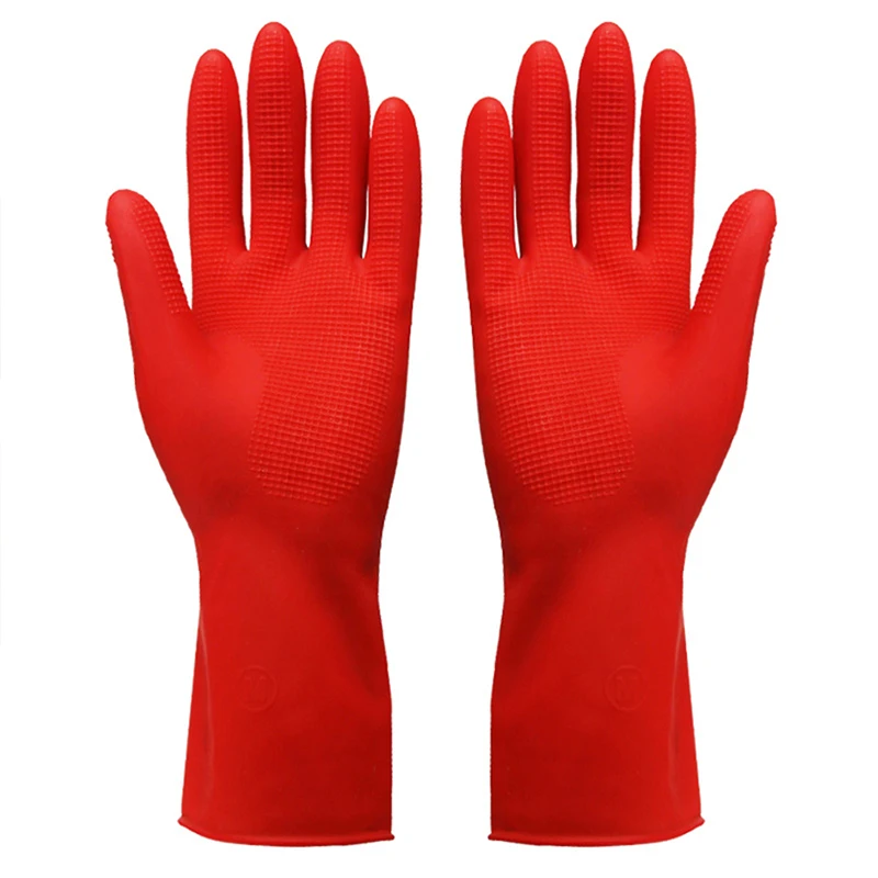 Красные перчатки кухонные для мытья посуды устойчивые к порезам работы
