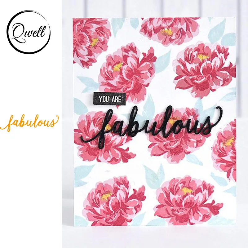 

QWELL Word Fabulous Metal Cutting Dies for Scrapbooking and Card Making Paper Craft 2019 New Embossing die cuts