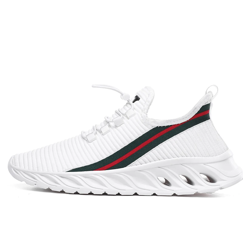 Men's Sneakers Ultralight Breathable Running Shoes Fashion Casual Sports Zapatos Super Comfortable Pop Flexible Jogging Shoes - Цвет: White-1