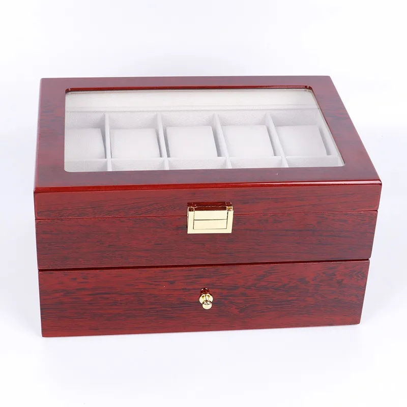 

Spray Painted High-end 20 Grid Watch Box Wooden Double Jewelry Storage Display Box Display Box Storage Box Organizer