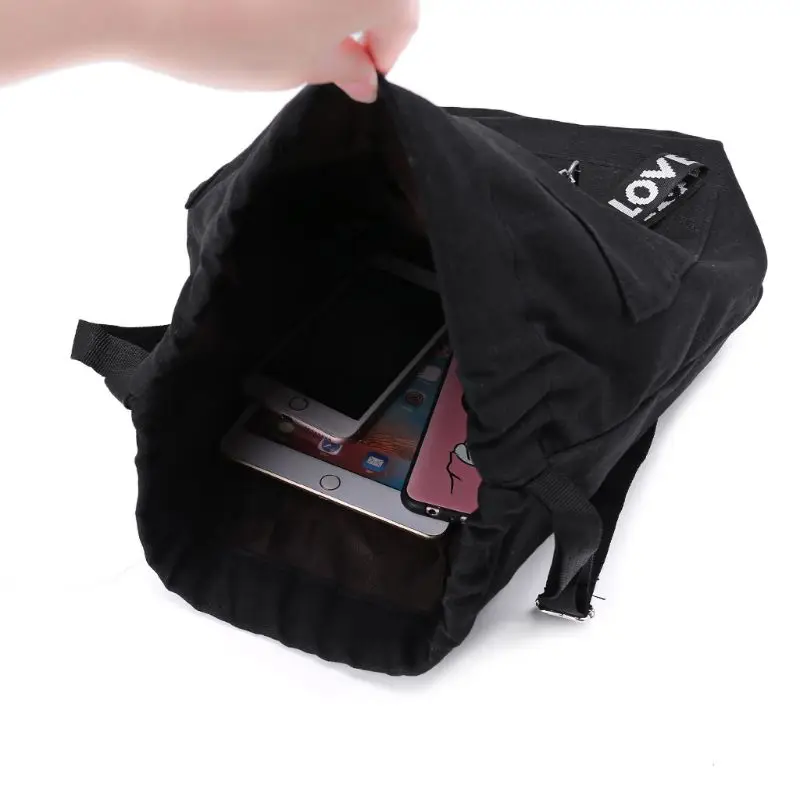 

Fashion Canvas Drawstring Backpack Bag Cinch Sack Portable Casual String Sackpack Rucksacks