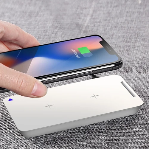 ROCK Беспроводное зарядное устройство для iPhone X 8 plus 10 Вт Qi зарядное устройство Беспроводная зарядка для samsung Galaxy S9 S8 S7 Edge USB зарядное устройство Pad - Цвет: White