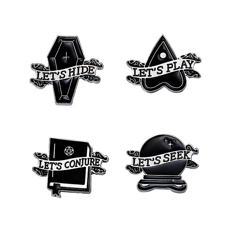 Эмалированные булавки для лацканов в виде чёрной гробы | Украшения и аксессуары