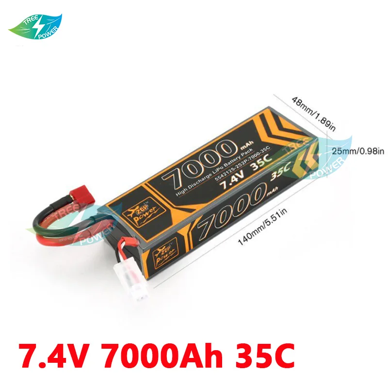 

Жесткий Чехол для автомобиля RC Car Lipo Battery 2S 2P 7,4 V 7000mah 35C Max 60C