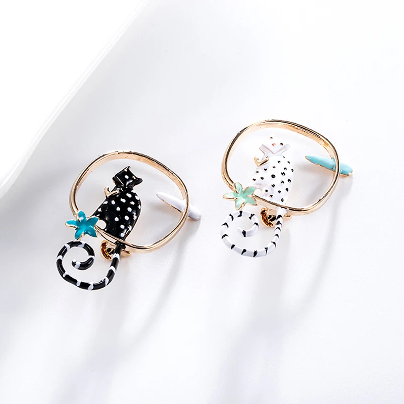 Модная эмалированная брошь в виде мультяшного кота булавка для сумки мужчин и