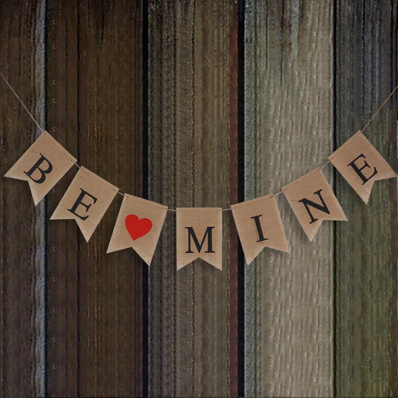 1 компл. Любовь баннер любовь/Be Mine Мешковина бумага флаг вечерние украшения на
