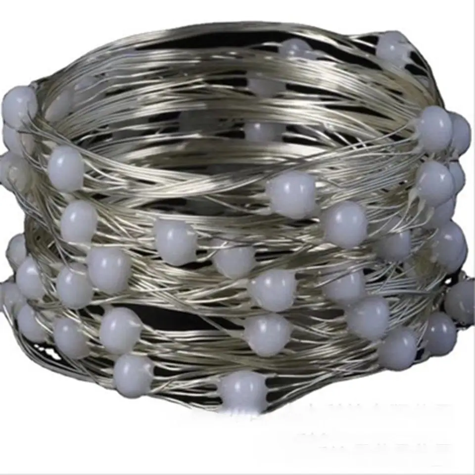 

LED String Light Silver Wire Fairy Warm White Garland for Alexa Google Home Christmas Wedding Party Decoration Battery Powered