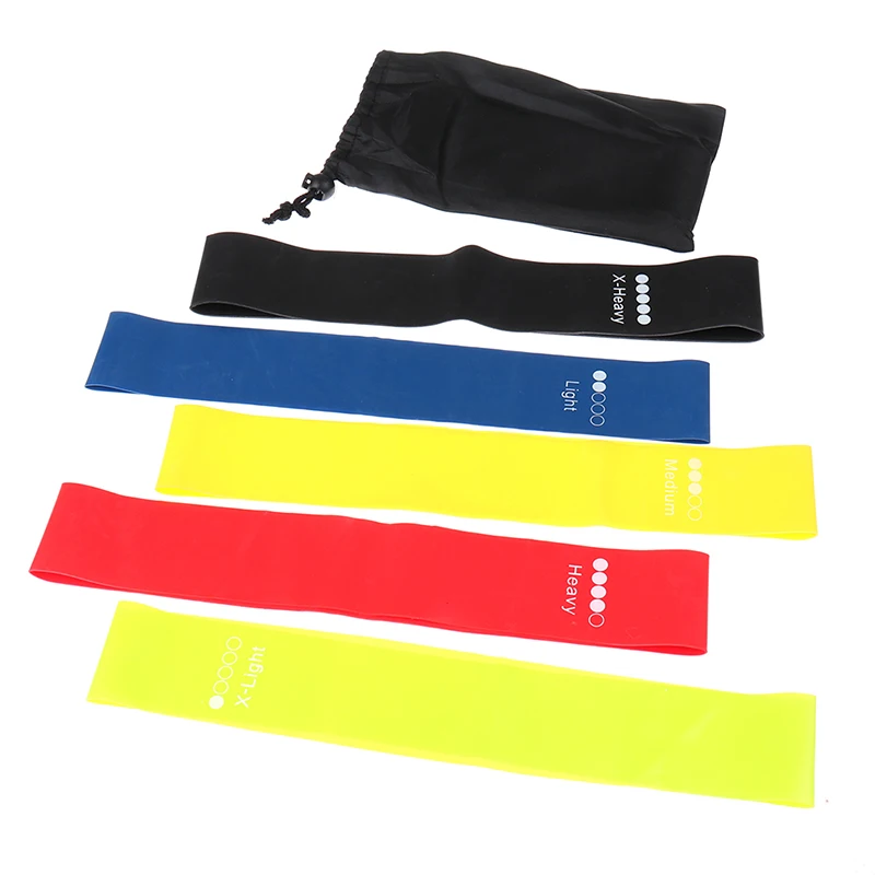 

5 Workout Bands Fitness Equipment Exercise Resistance Loop Bands Set Of With Carry Bag For Legs Butt Arms Yoga Fitness Pilates