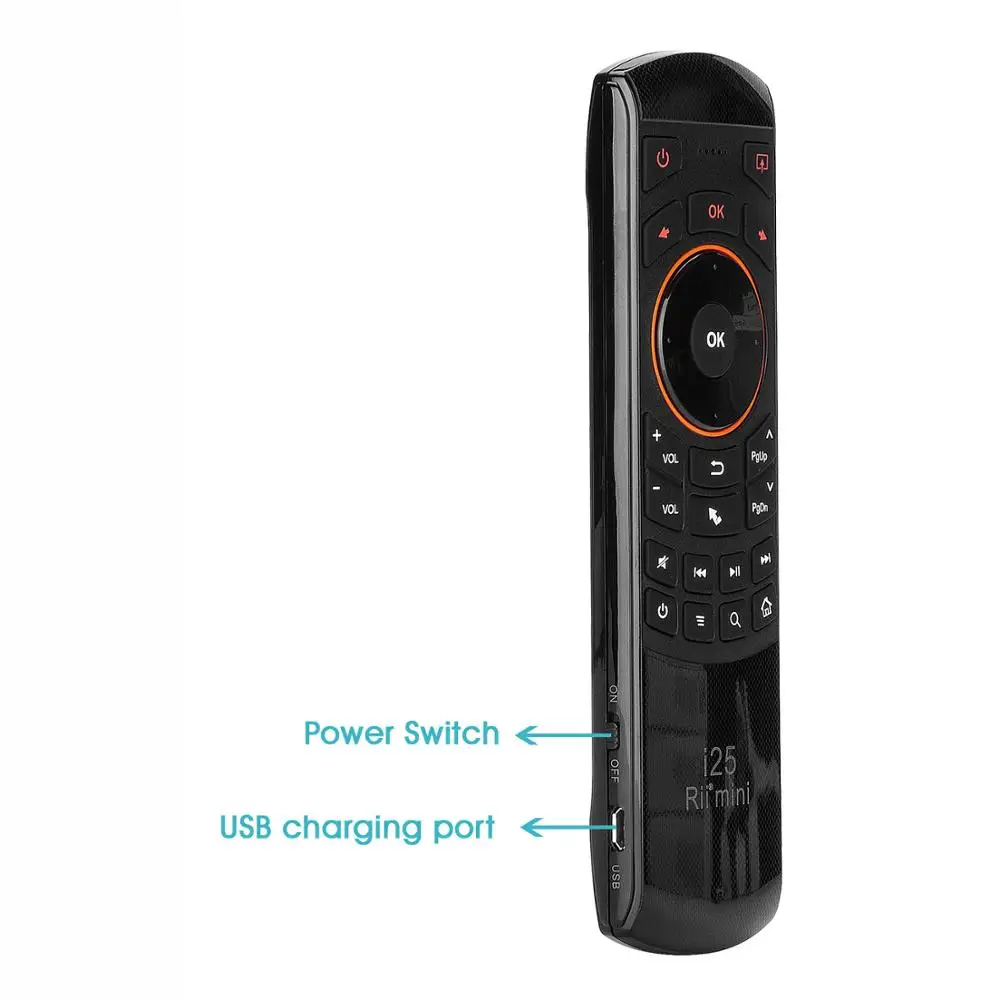 Пульт дистанционного управления Rii Mini i25 2 4 ГГц Fly Mouse с клавиатурой AZERTY для Smart TV