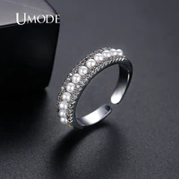 umode 2022 new pearl australia rhinestone cubic zirconia rings for women fashion jewelry pendientes mujer christmas gifts ur0657