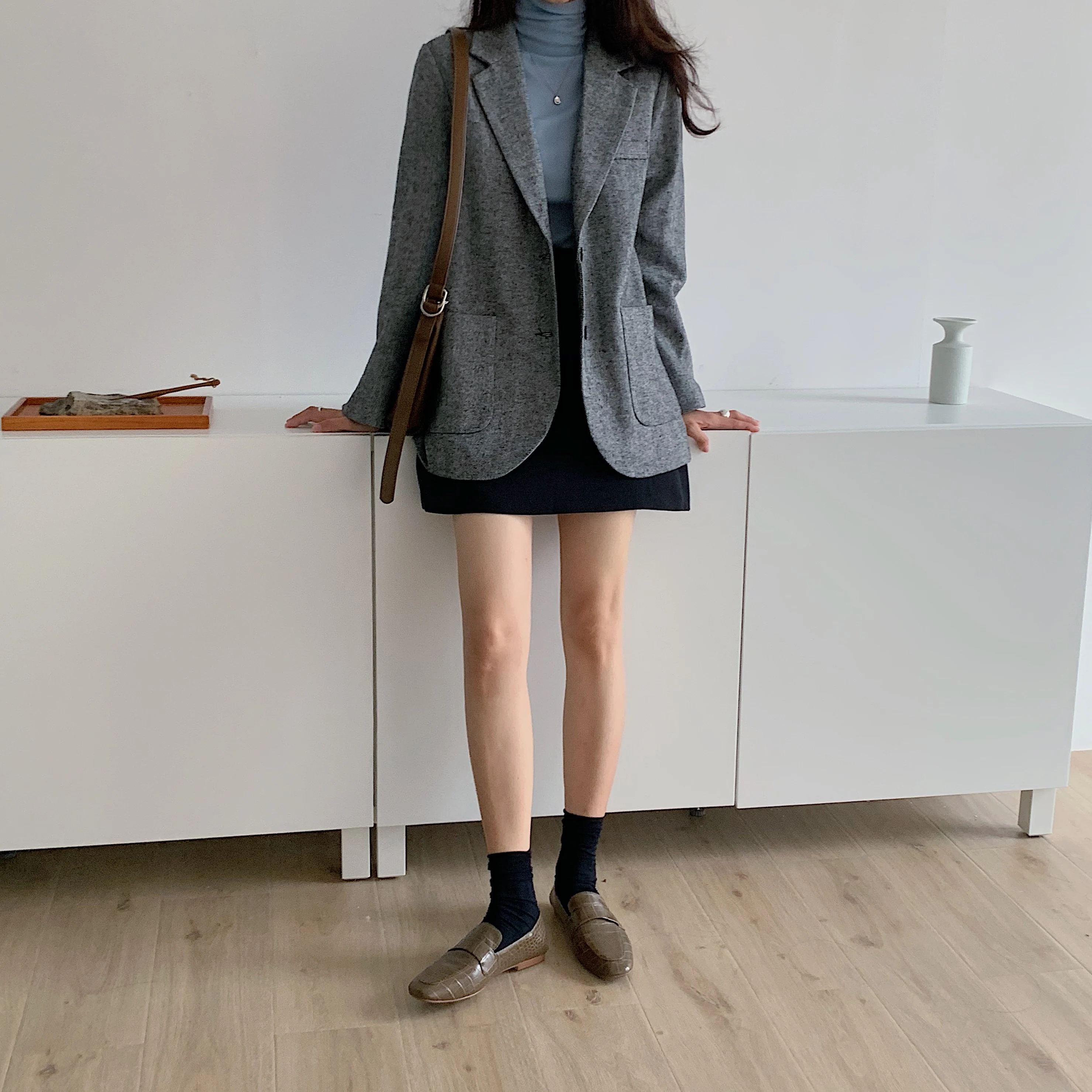 

2021 spring new stone loafers small single shoes loafers