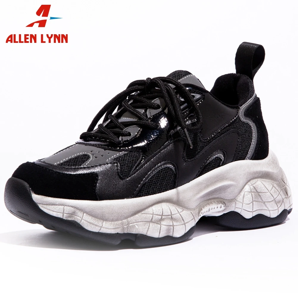 ALLENLYNN/Новые Брендовые женские кожаные туфли для папы сникерсы сезона весна-осень