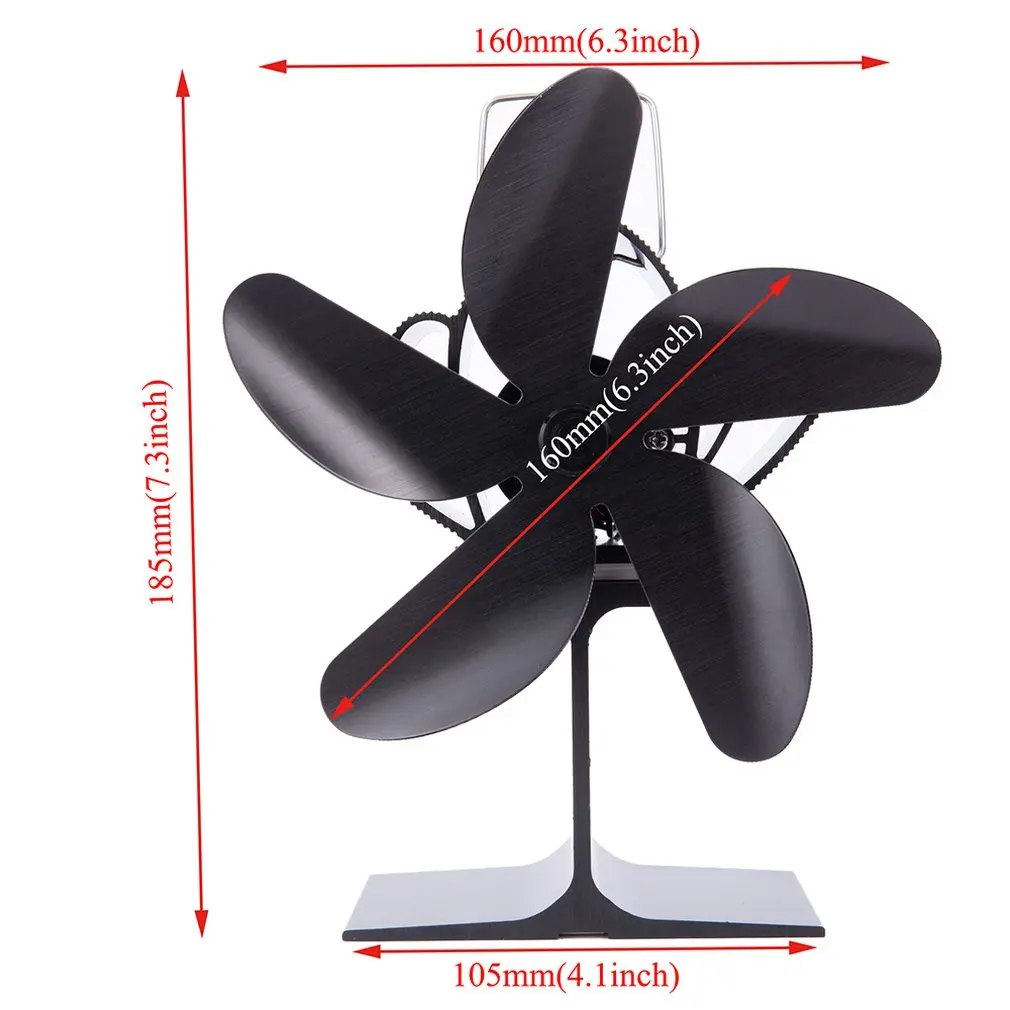

SF101G Thermal Power Fireplace Heater Five Blades Fireplace Heating Fan Efficient Air Heater Low Noise Fan