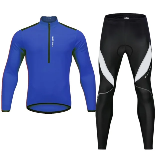 BL202LBL108W WOSAWE, Мужская одежда, Ropa Ciclismo, гоночный велосипед, Джерси, Майки для велоспорта, с длинным рукавом, MTB, рубашки, половина молнии, велосипедная одежда - Цвет: BL202LBL108W