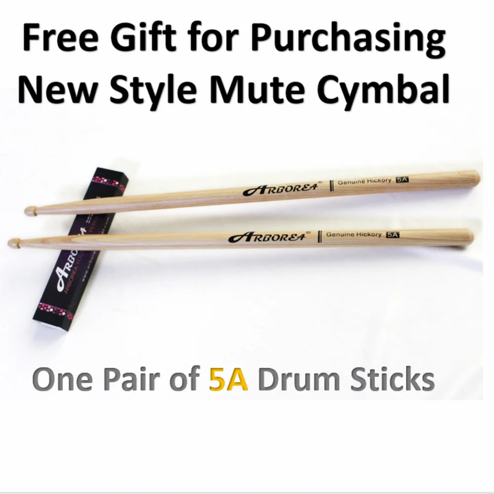 

New Style Arborea Black Mute Cymbal Set 14 Hihat+16 Crash+18 Crash+20 Ride Silent Cymbal for Drum Beginner