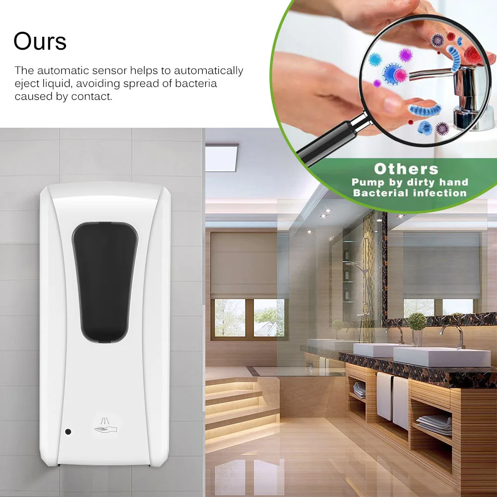 1000ML Automatic Sensor Hand Disinfection Machine Touchless Wall-Mounted Mist Spray Cleaner 26*12.1*10.7cm | Обустройство дома