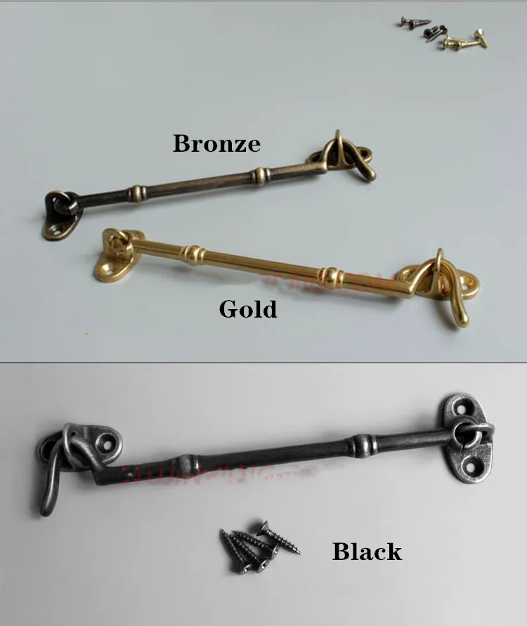 Прочная латунная Античная бамбуковая ветрозащитная защелка с петлей для