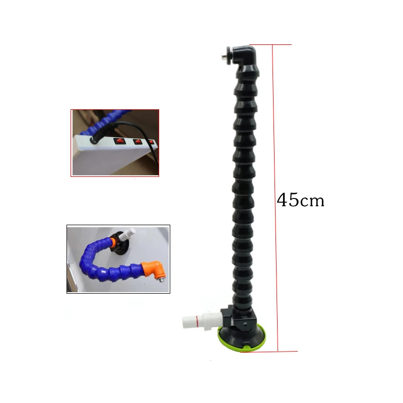 

75mm Heavy Duty Hand Pump Suction Cup with flexible gooseneck pipe and 360 Swivel Ball Head tripod's head for car LED lamp