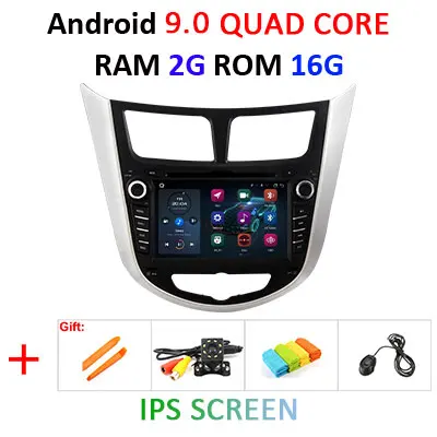 2G 16G IPS 4G+ 64G 8 CORE 2 Din Android 9,0 автомобильный dvd мультимедийный плеер gps для hyundai Solaris Verna Accent 2010- автомобильный Радио obd2 dvr wifi - Цвет: 2G 16G IPS