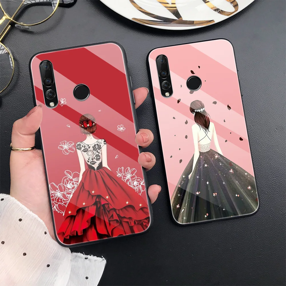 

Girl Case for Huawei P30 P20 P40 Lite Pro Mate 30 20 Lite Pro P Smart Plus 2019 Honor 20 10 9X Pro Lite Nova 5 Glass Cover Funda