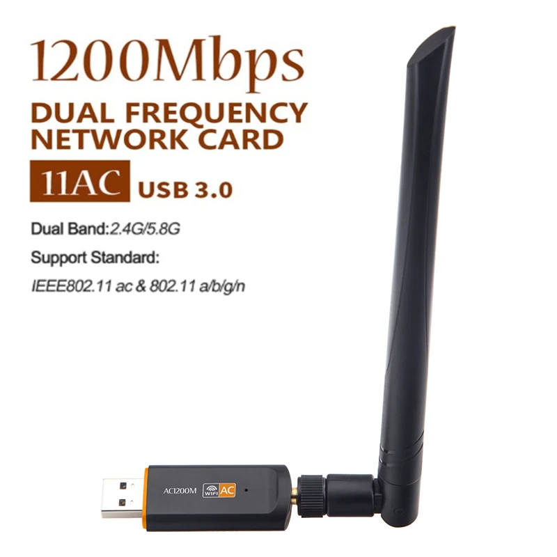 Беспроводной USB Wifi адаптер двухдиапазонный 1200 Мбит/с Lan Ethernet драйвер 2 4 ГГц Wi Fi