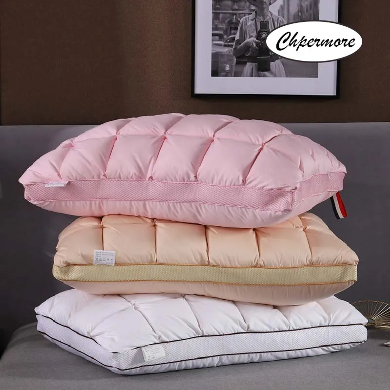 

High-grade 100% White Goose Down/feather Pillow Orthopedic Neck Pillows High Quality For Sleeping Pillow Health