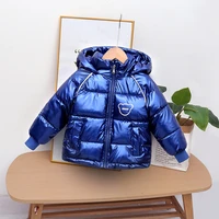 boys winter coat girls fleece jacket 2021 new childrens thick down hooded jacket childrens clothing bright face padded parker